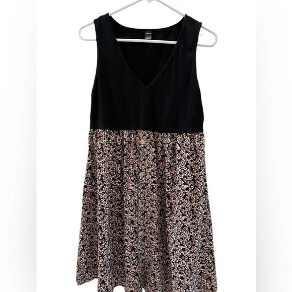 SHEIN maternity dress black top floral stretches comfortably for pregnancy Large - Picture 3 of 6